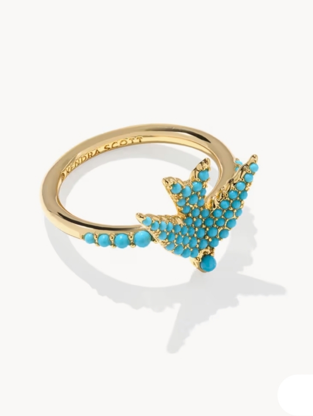 Kendra Scott Melody Bird Gold Cocktail Ring Size 6